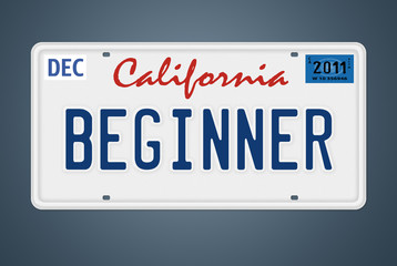 Nummernschild California Beginner