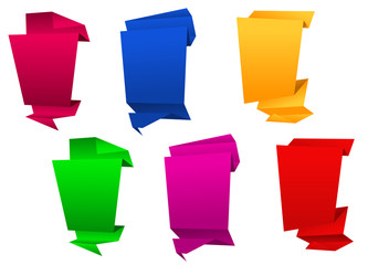 Vertical origami banners