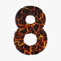 Highly detailed grungy 3d digit isolated on white background