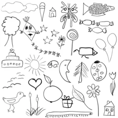 Foto op Plexiglas kids doodles © glorcza