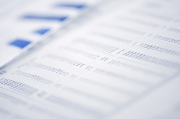 Business graph in newspaper