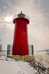 Fototapeta na wymiar Red Lighthouse - NY