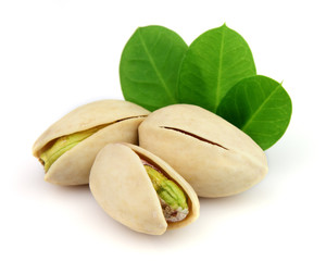 Pistachio with leaves