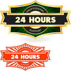 24 HOURS. Sale label.