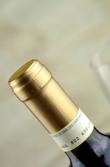 Bottle of fine Italian red wine, closeup