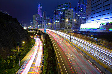 Fototapeta premium traffic in city at night