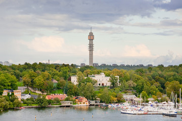 Fototapeta premium telecommunications tower in Stockholm