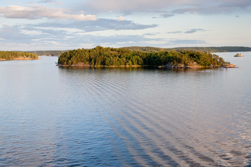 Fototapeta premium view on island of Baltic Sea at sunset