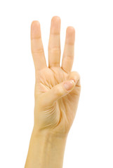 Naklejka premium Front right hand three fingers
