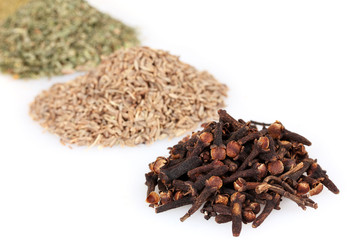 spices isolated on white
