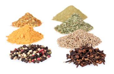 spices isolated on white