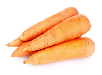 Fresh carrots isolated on white