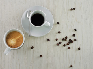Tazza di caffè e cappuccino