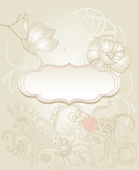 Background with flowers vintage style