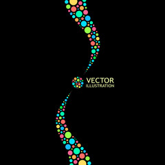 Different lights dots on black background. Vector illustration