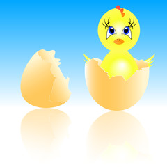 easter holiday illustration with chicken