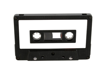 Obraz premium Audio cassette and label isolated with clipping path