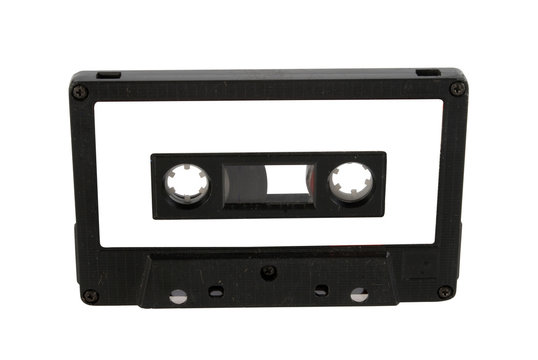 Audio cassette and label isolated with clipping path
