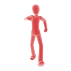 red person walking B
