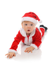 Cheerful boy in Santa Claus hat