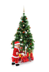 Cheerful boy in Santa Claus hat