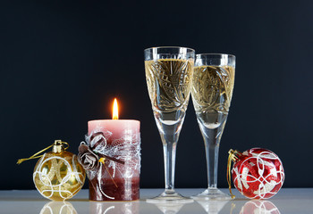 Christmas still life against the black background