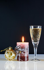 Christmas still life against the black background