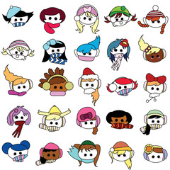 children winter faces christmas