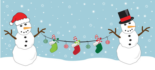 Snowmen Holding Stockings