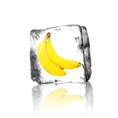 Crédence de cuisine en verre imprimé Dans la glace Banane