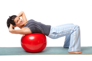 Woman with gym ball