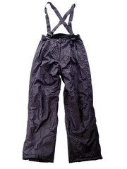 schwarze Skihose auf weißem Hintergrund