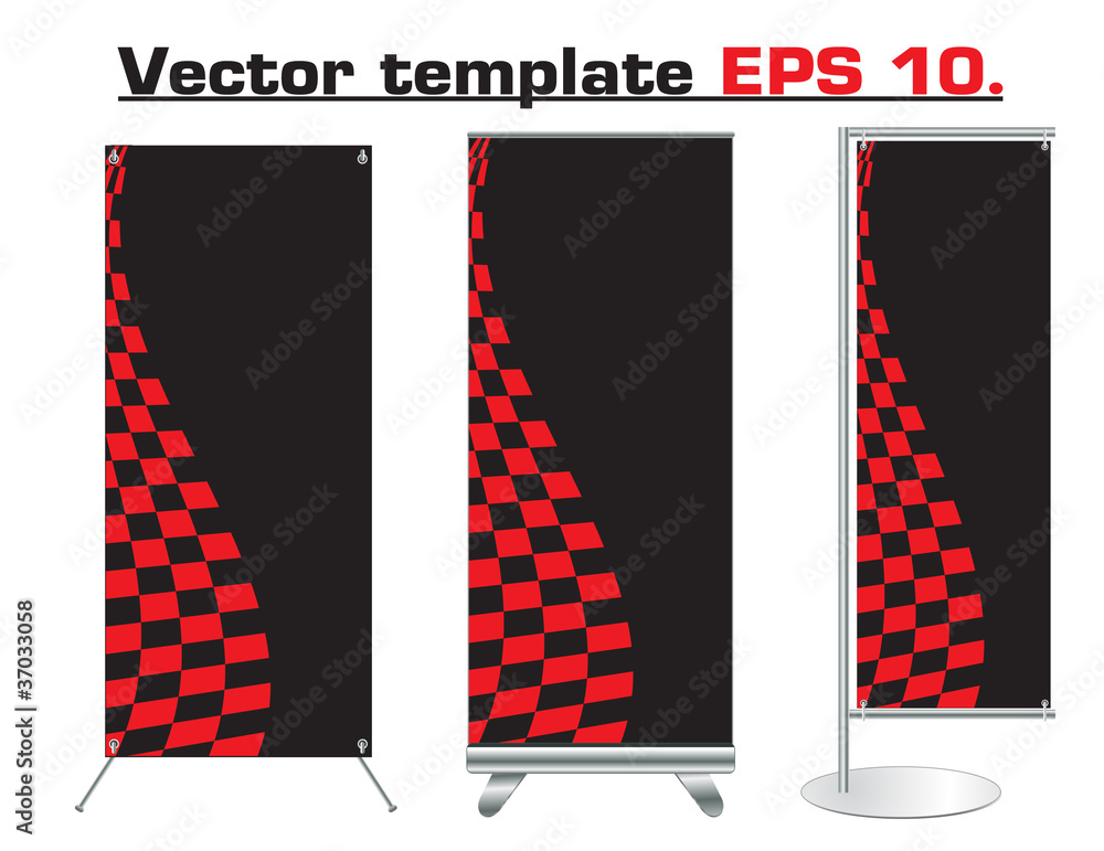 Poster banner stand display with identity background