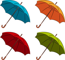 Vector set of umbrella