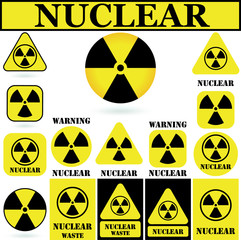 15 Useful Nuclear sign isolated on white