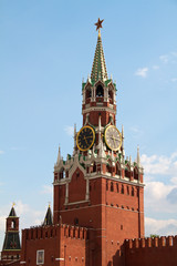 Fototapeta na wymiar The Saviour (Spasskaya) Tower of Moscow Kremlin, Russia.