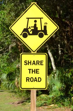 share the road golf car sign