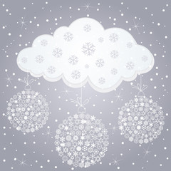 Snow cloud and snow in the winter