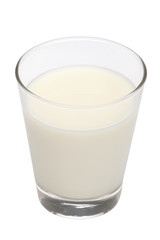 Glass of fresh milk with clipping path