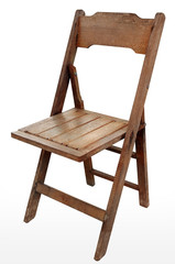 old wooden chair (isolated with clipping path)
