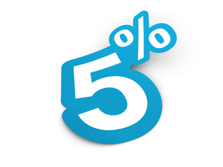 Percent sticker 3d render illustration