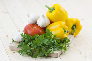 fresh parsley and vegetables