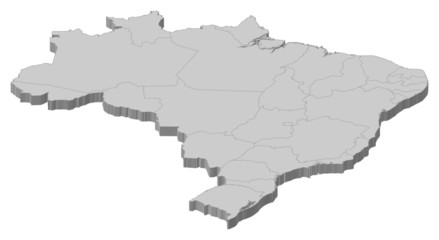 Plakat Mapa Brazylii