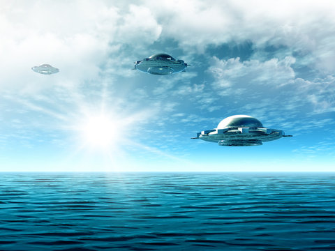 Landscape with UFO