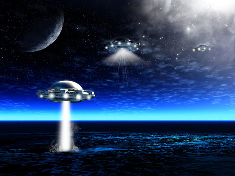 Landscape with UFO