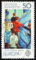 Postage stamp Germany 1975 Bauhaus Staircase