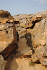 Labyrinth of a stone tomb