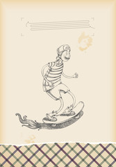 having fun - skateboarder - drawing