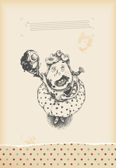 having fun - tasty ice cream - drawing