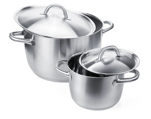 Two stainless steel pots